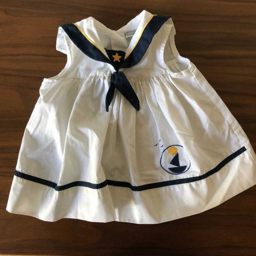Vintage Sailor Dress Petit Jouet 3-6m